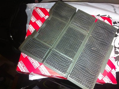 Oude gereinigde interieur filter